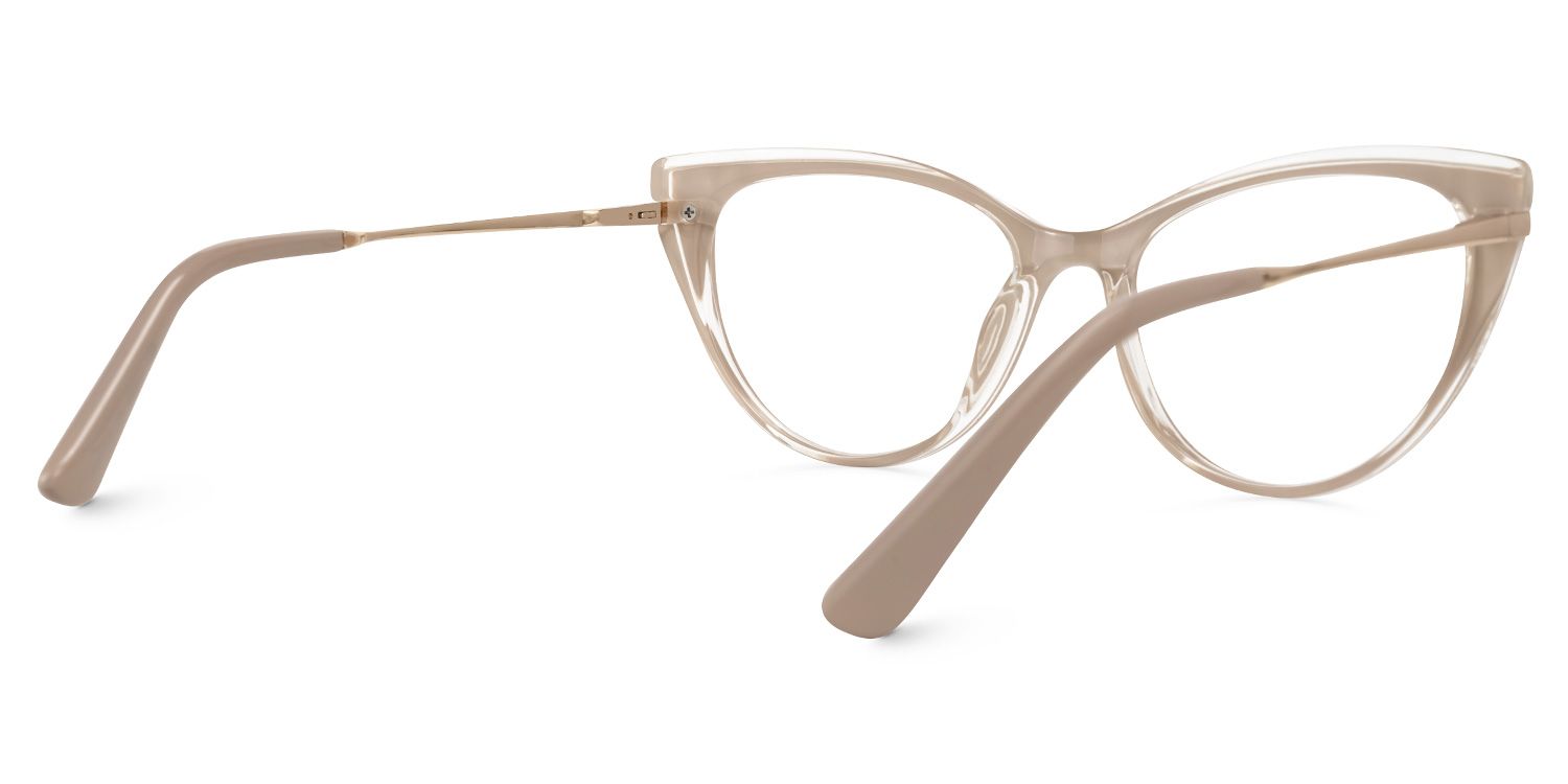 Farolf - Cat Eye Champagne Eyeglasses by Vooglam - Side View
