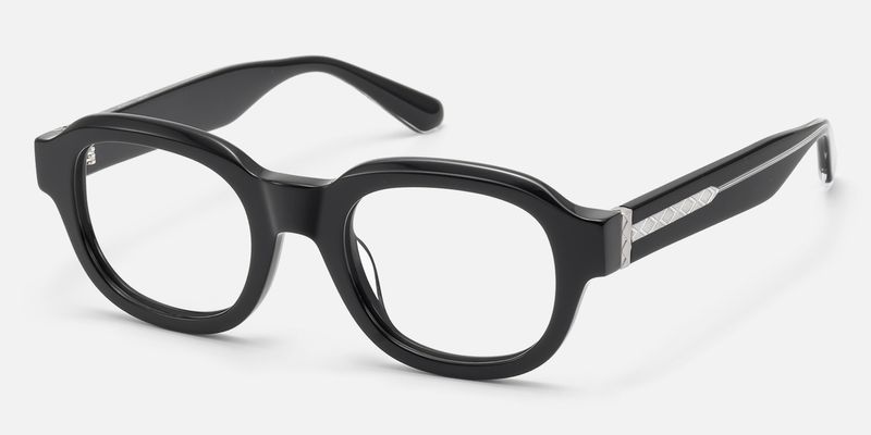Eerie - Shiny Black Diamond Patterned Glasses | Vooglam