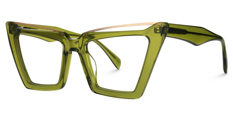 Eldad - Cat Eye Green Eyeglasses