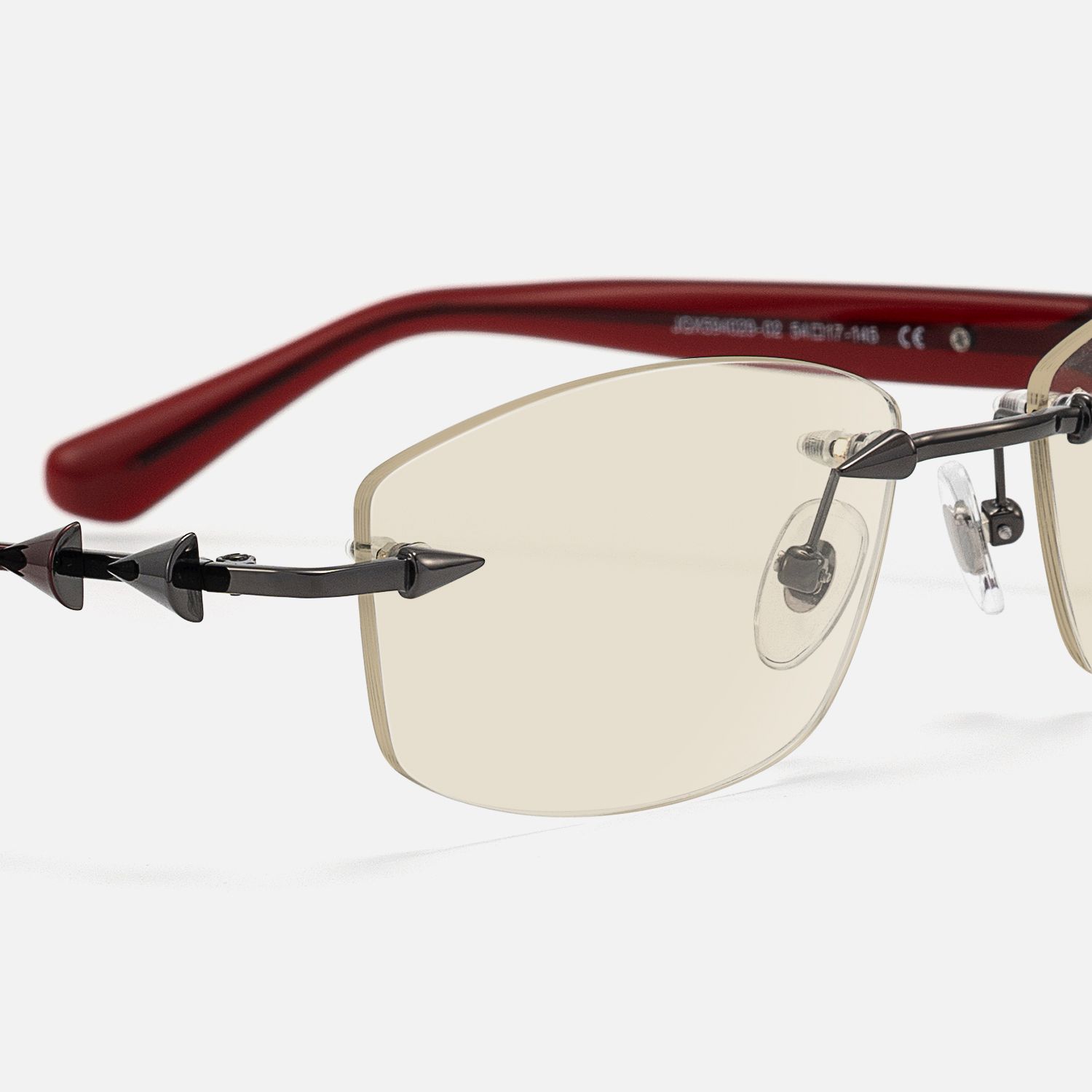 Fracture - Rectangle Red Sunglasses product detail 4