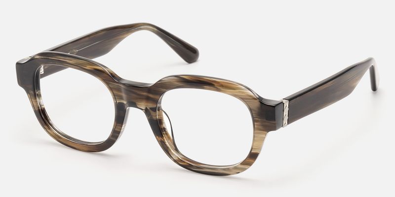 Eerie - Retro Brown Marble Wood Grain Glasses | Vooglam