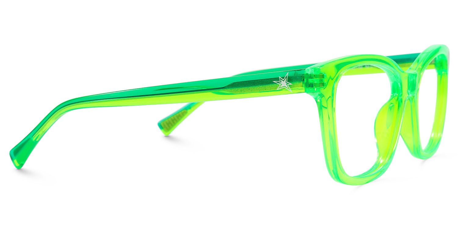 Coexist - Rectangle Green Eyeglasses | Vooglam 4