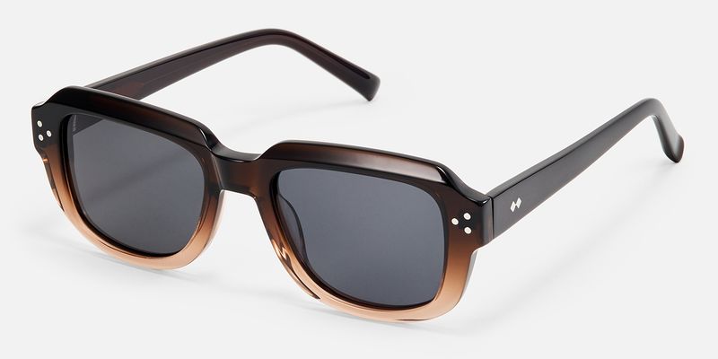 Hale - Rectangle Brown Sunglasses