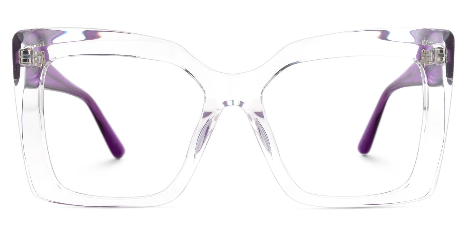 Eire - Square Crystal Eyeglasses by Vooglam - Angle View
