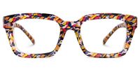 Issay - Rectangle Red/Blue Eyeglasses | Vooglam Angle View