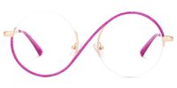 Manley - Sparkling Round Pink Eyeglasses Unique Design | Vooglam Angle View