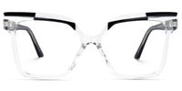 Istas - Square Crystal/Black Eyeglasses | Vooglam Angle View