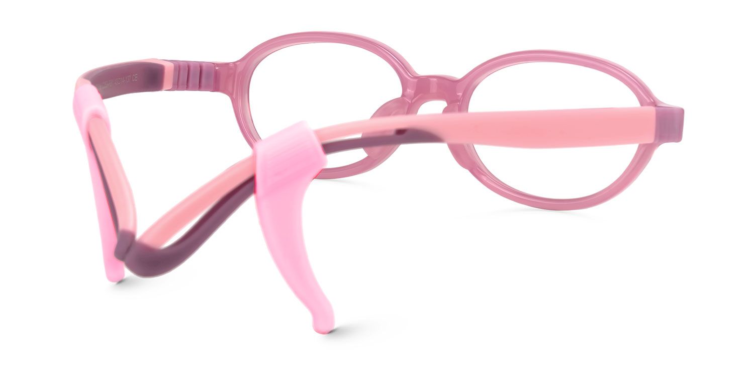 Skylar - Oval Pink Kids Eyeglasses | Vooglam Side View