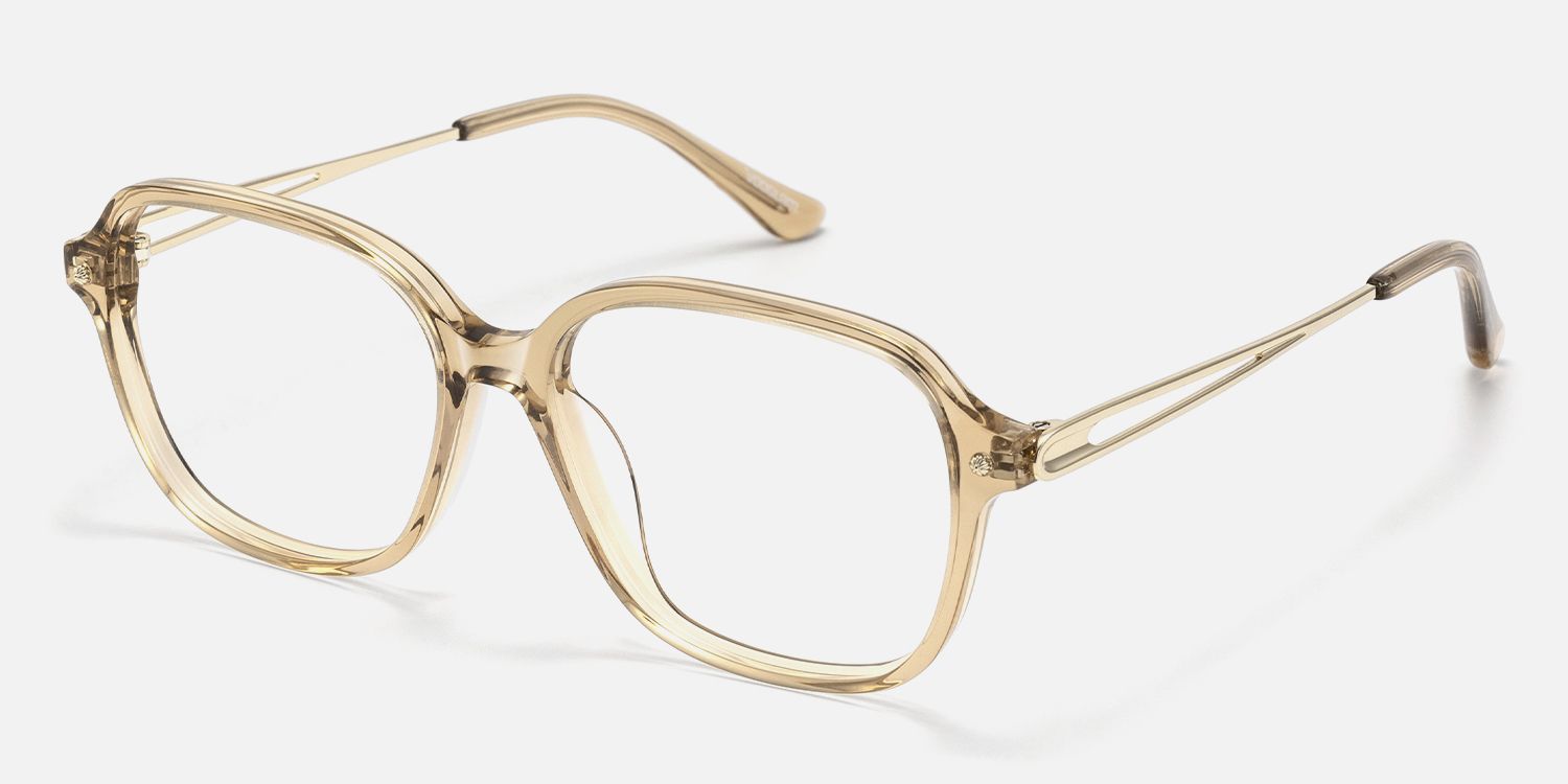 Odyssey - Square Brown Eyeglasses | Vooglam Front View