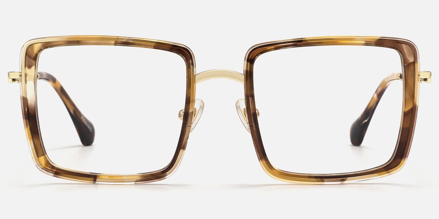 Harmony - Square Brown Eyeglasses | Vooglam