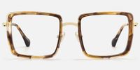 Harmony - Square Tortoise Eyeglasses | Vooglam Angle View