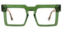 Elinoah - Square Green Eyeglasses | Vooglam Angle View