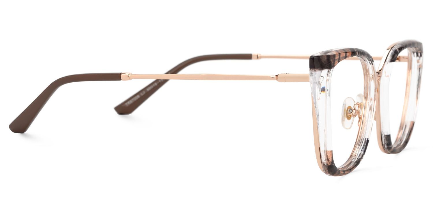 Ichigo - Rectangle Brown Eyeglasses | Vooglam 4