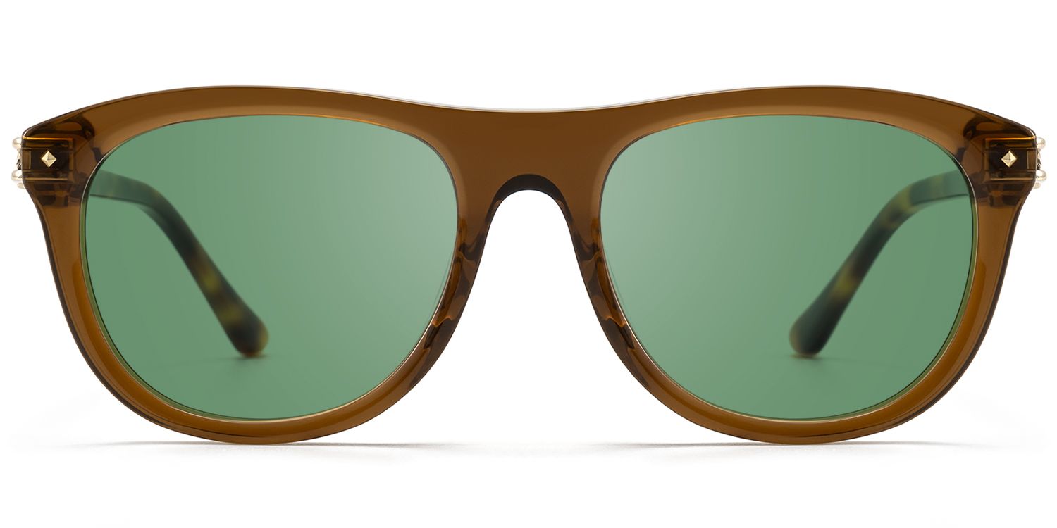 O'Keeffe - Clear Brown Aviator Sunglasses | Vooglam Product Details 1