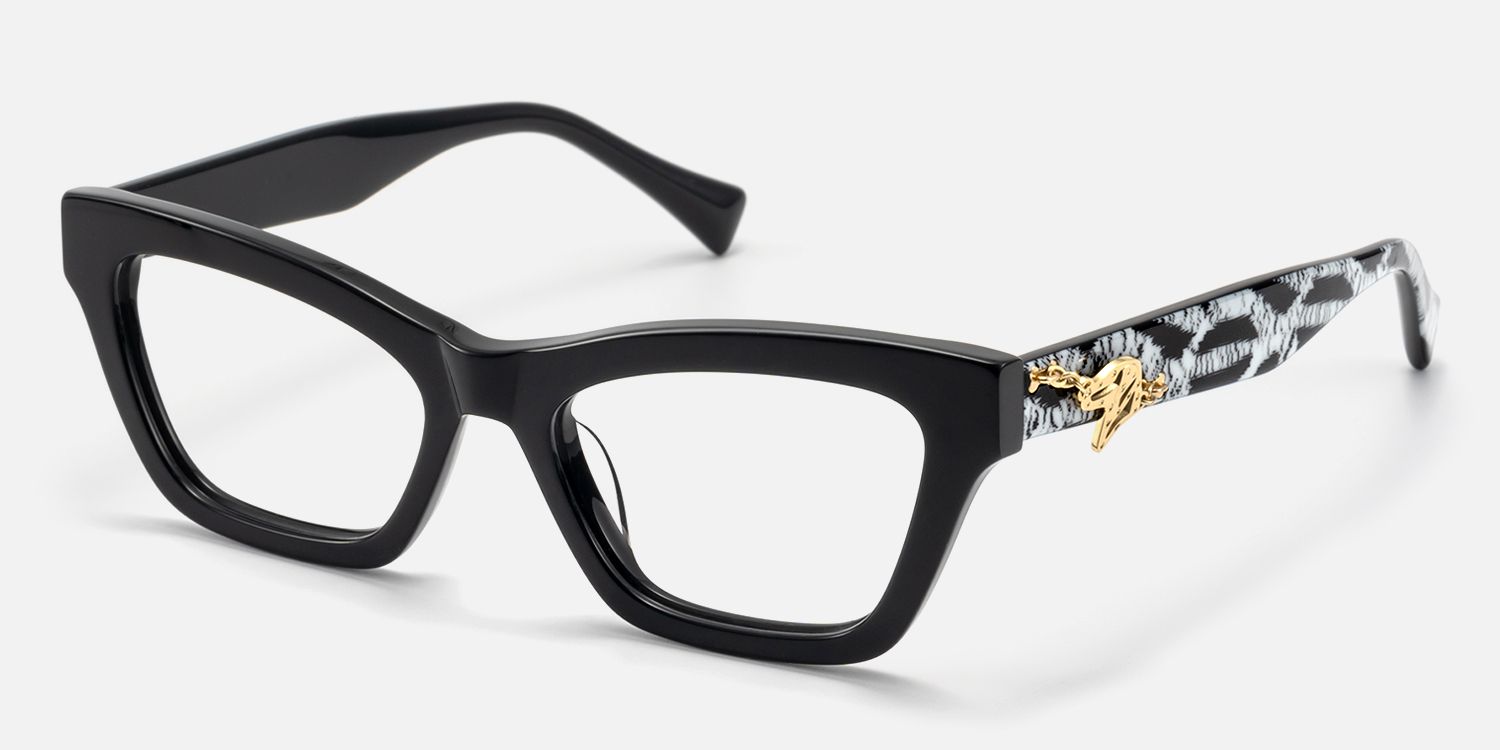 Wild Beat - Square Black Eyeglasses | Vooglam Front View