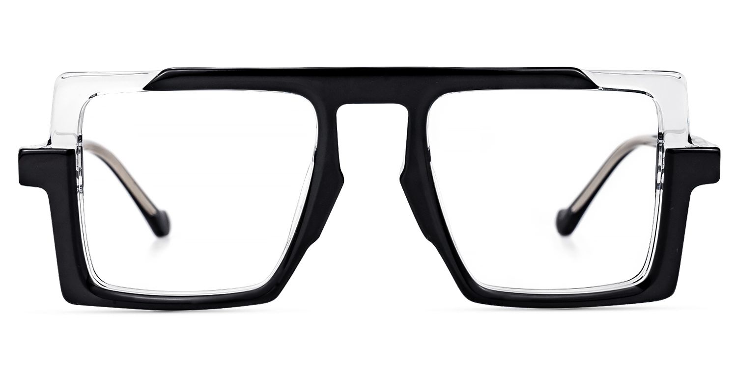 Ilene - Aviator Black Eyeglasses | Vooglam Angle View