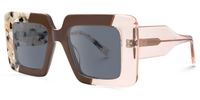Valora - Square Brown Sunglasses | Vooglam Front View
