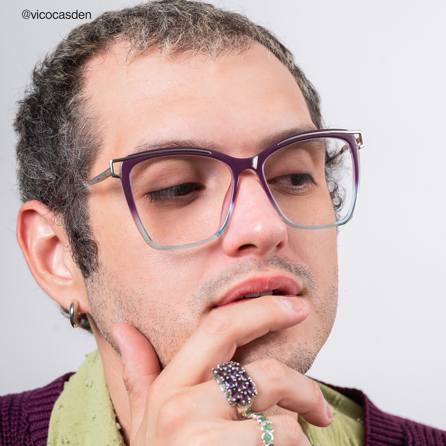 Eliel - Square Blue/Purple Eyeglasses