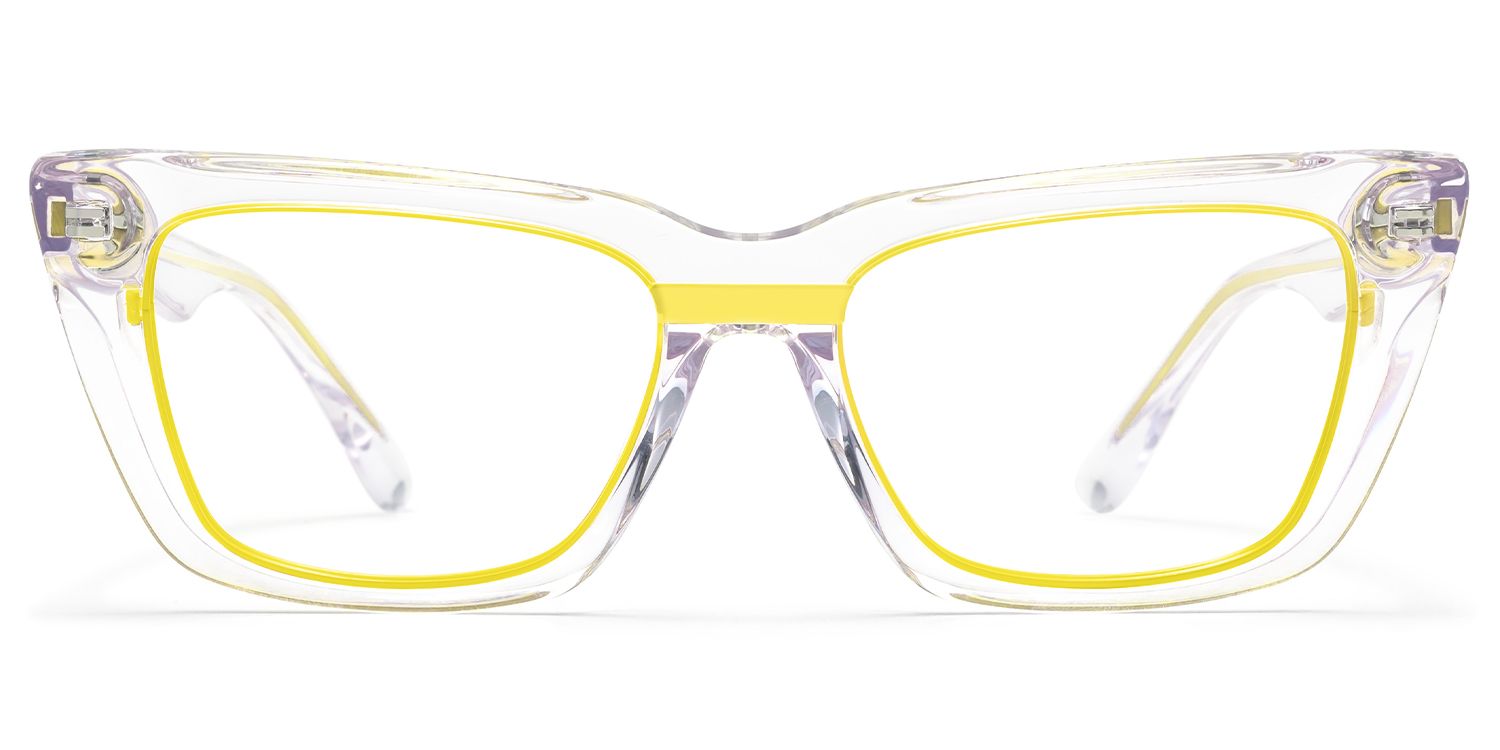 Axiom - Rectangle Yellow Eyeglasses | Vooglam Angle View