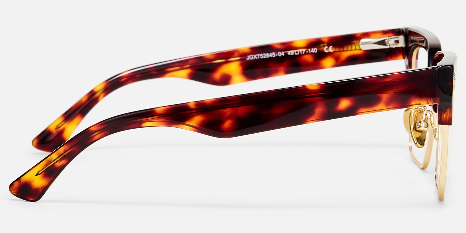 Nathifa - Browline Tortoise Eyeglasses | Vooglam Side View