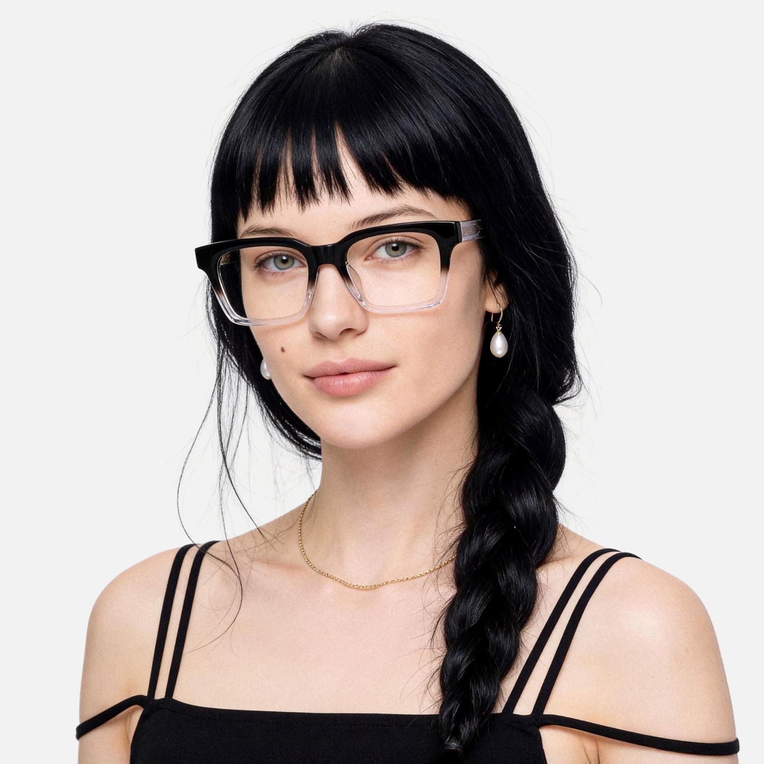 Explore the design story of Vivienne - Rectangle Black Eyeglasses | Vooglam