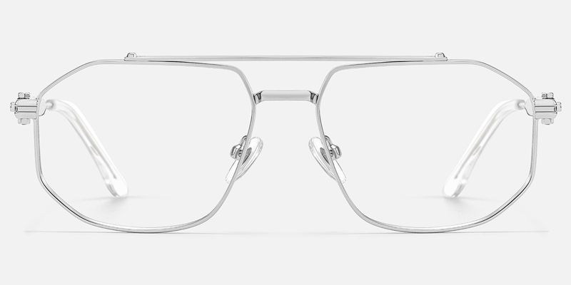 Ando - Aviator Silver Eyeglasses