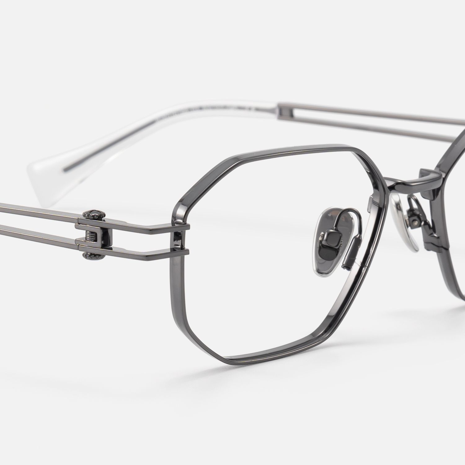 Loos - Daily Gunmetal Double Wire Temple Glasses | Vooglam Design Details