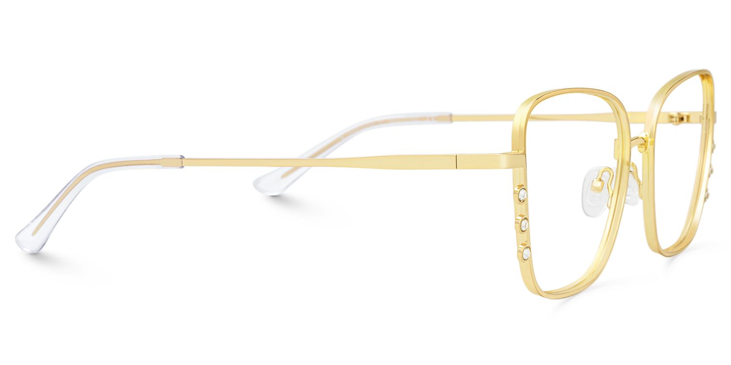 Hallam - Square Gold Eyeglasses | Vooglam 4