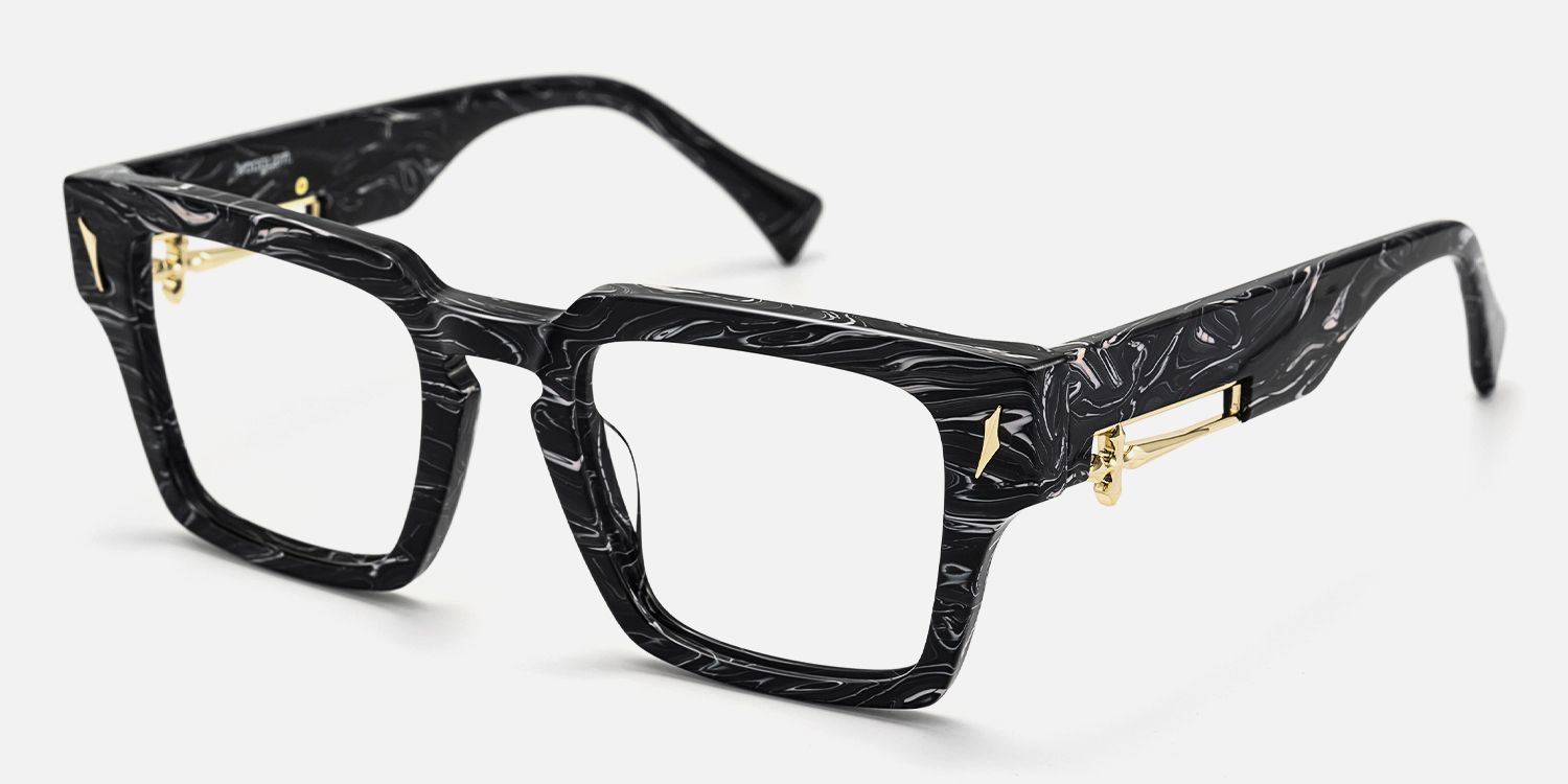 Stiletto - Rectangle Black Eyeglasses | Vooglam Front View