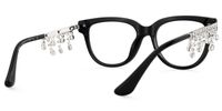 Reverie - Cat Eye Black Eyeglasses | Vooglam Side View