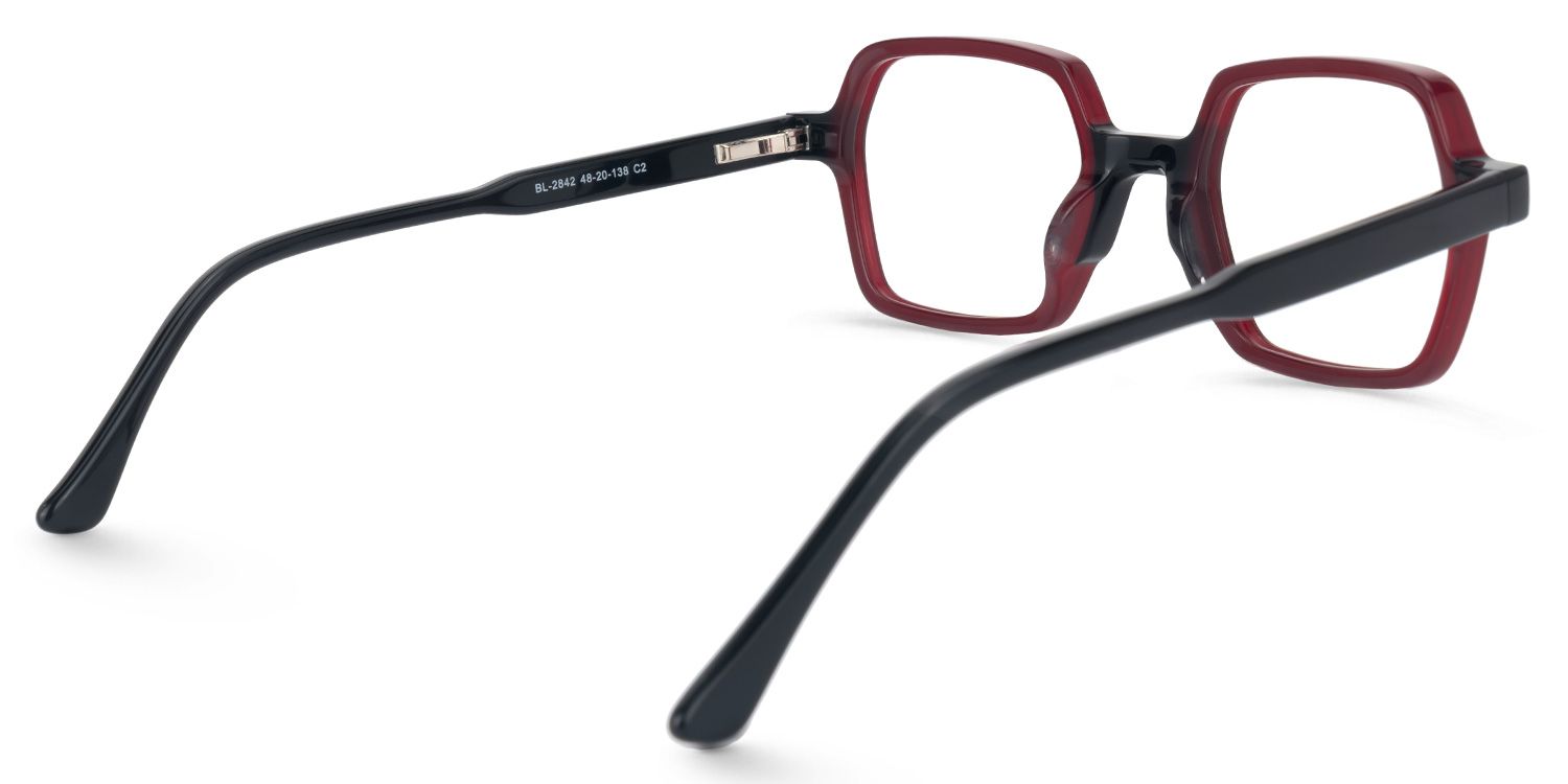 Eligius - Rectangle Red Eyeglasses | Vooglam Side View