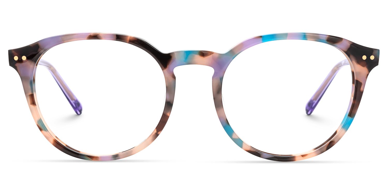Hamida - Round Multicolor Eyeglasses | Vooglam Angle View