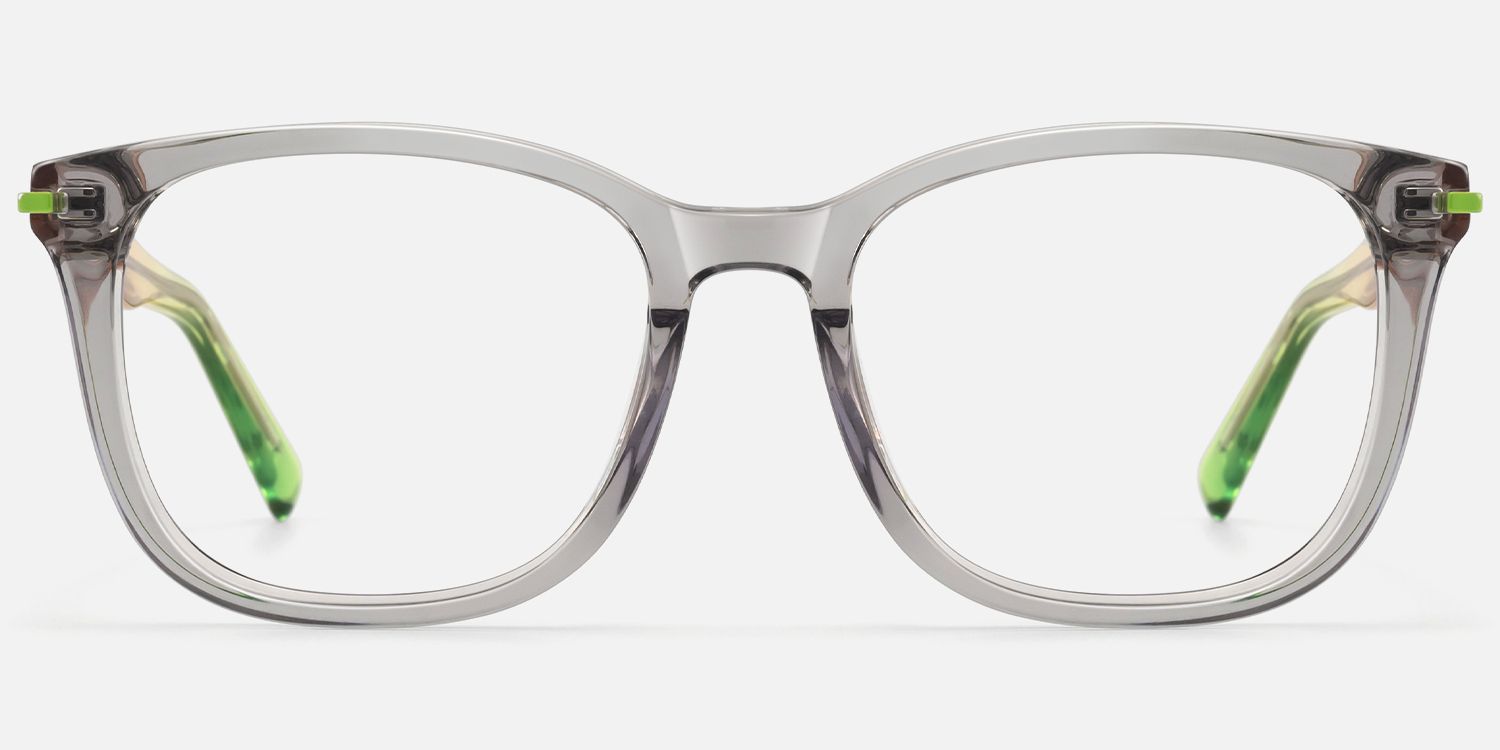 Holo - Square Silver Eyeglasses | Vooglam Angle View
