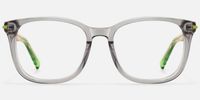 Holo - Square Silver Eyeglasses | Vooglam Angle View
