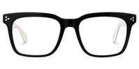 Derora - Rectangle Black/White Eyeglasses | Vooglam Angle View