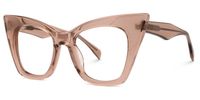 Aelius - Cat Eye Brown Eyeglasses | Vooglam Front View