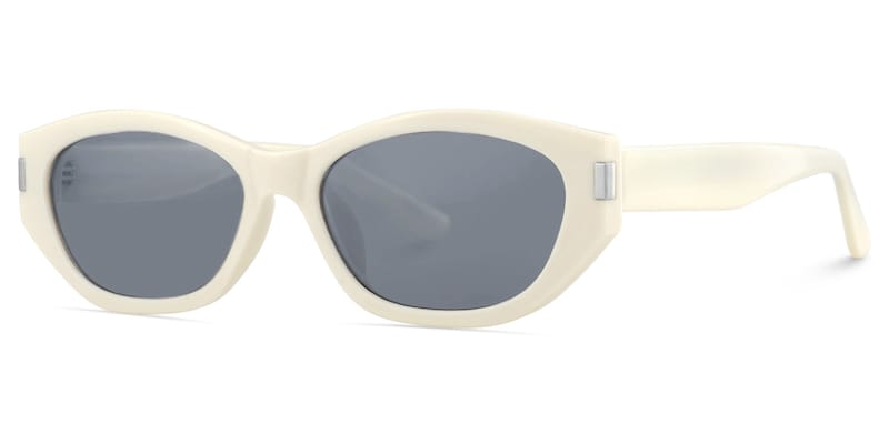 Reign - Geometric White Sunglasses