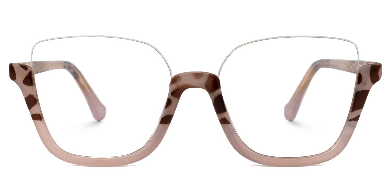 Fariha - Square Tortoise Eyeglasses by Vooglam - Angle View