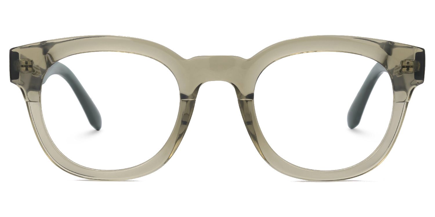 Haina - Round Grey Eyeglasses | Vooglam Angle View