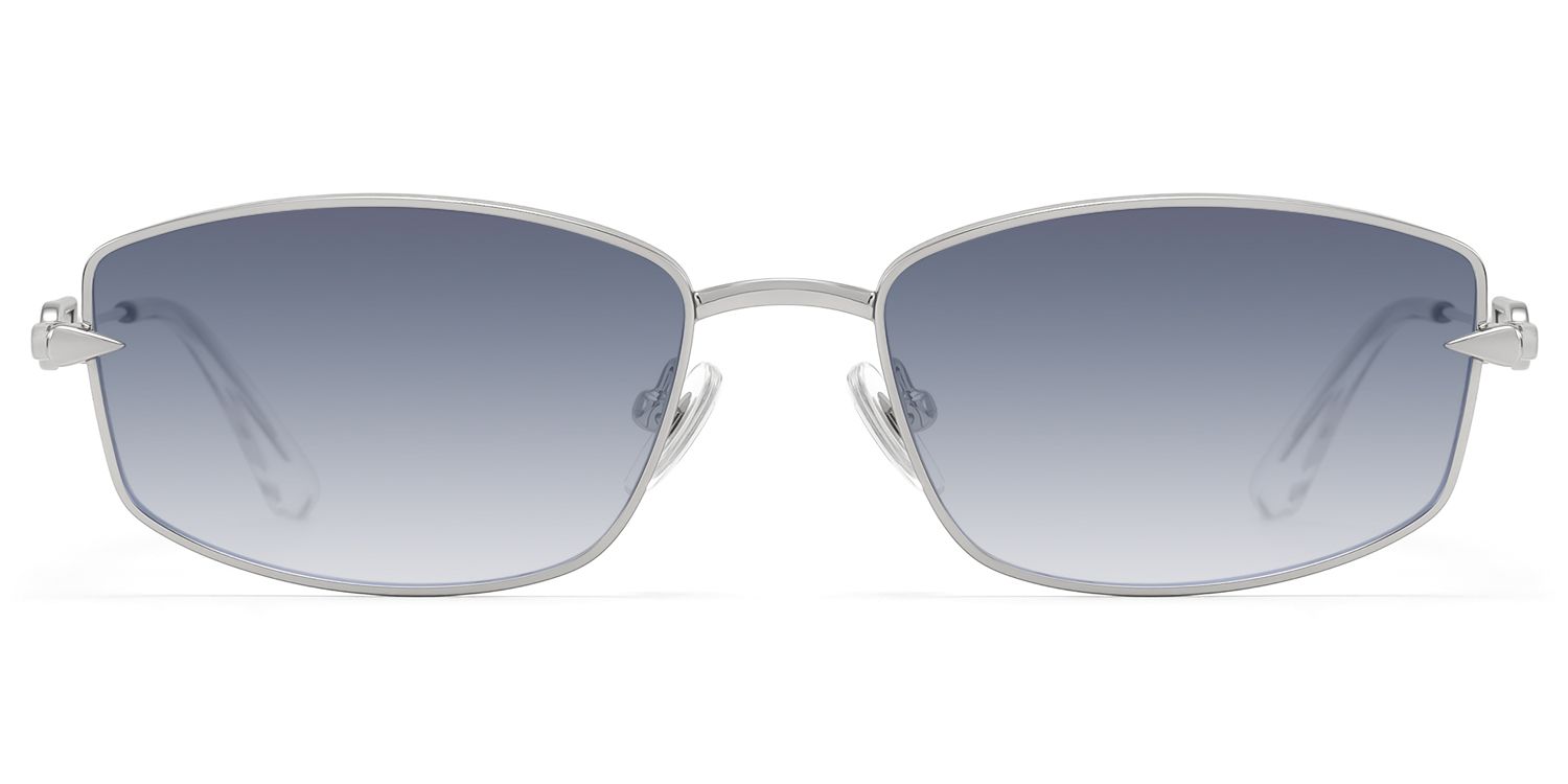 Frame Size of Bladework - Silver Safety Pin Gradient Glasses | Vooglam