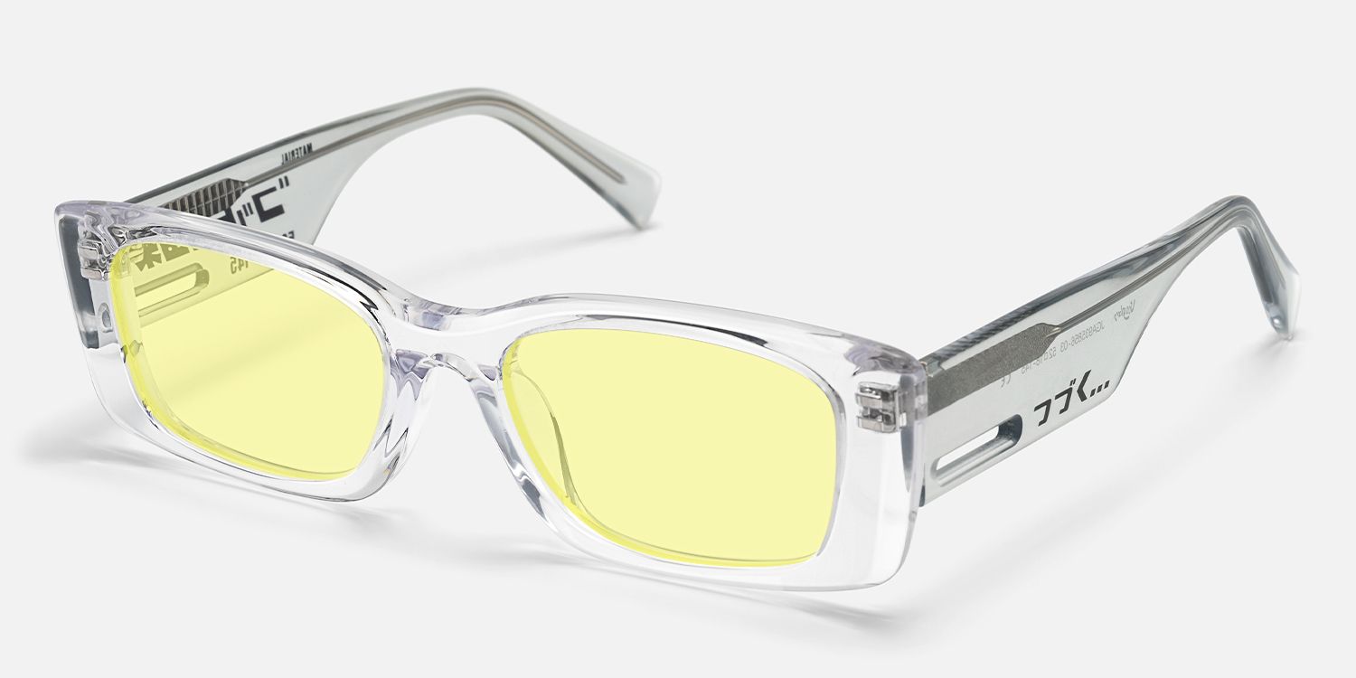 Horizon - Rectangle Crystal Sunglasses | Vooglam Front View