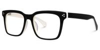 Derora - Rectangle Black/White Eyeglasses | Vooglam Front View