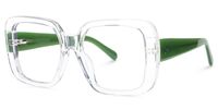 Emiliya - Square Crystal Eyeglasses | Vooglam Front View