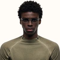 The Decoder - Geometric Silver Sunglasses | Vooglam On Model 2