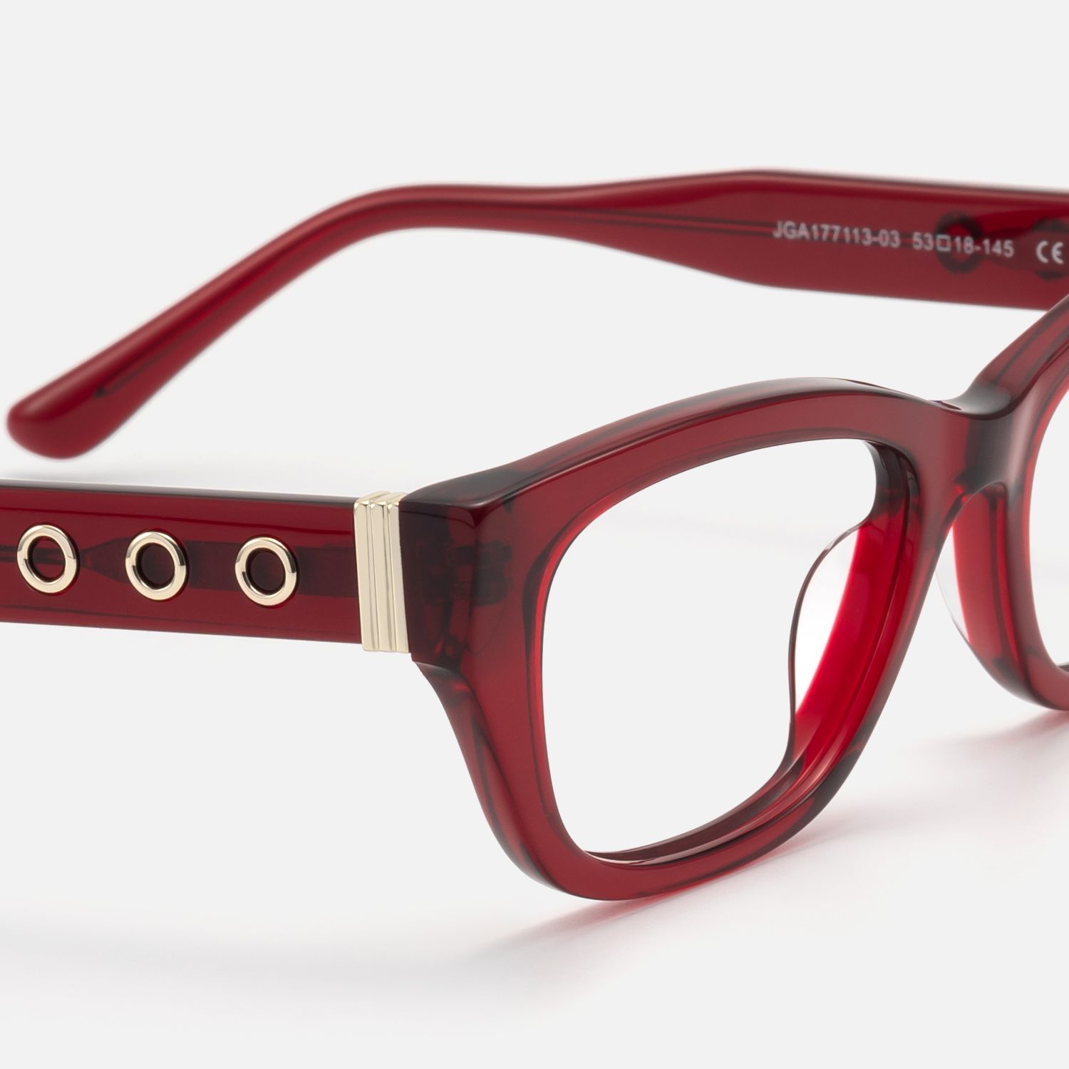 Riven - Bold Ruby Red Thick Cat Eye Frame | Vooglam Design Details