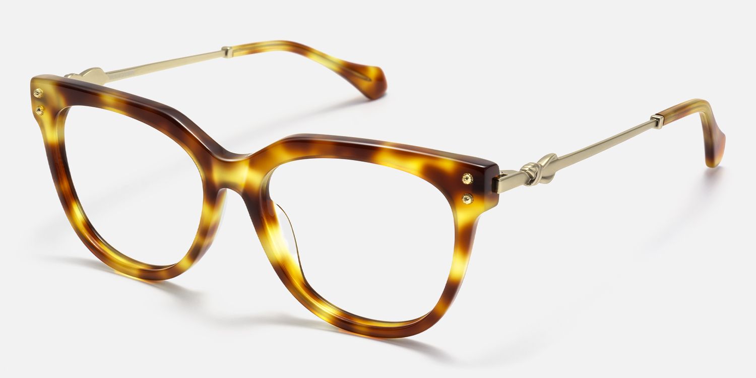 Wander - Cat eye Tortoise Eyeglasses | Vooglam Front View