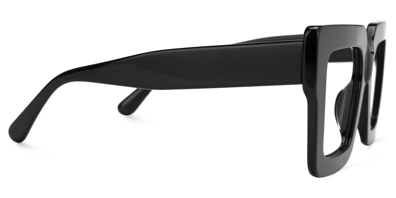 Charisse - Bold Chunky Square Black Glasses | Vooglam 4