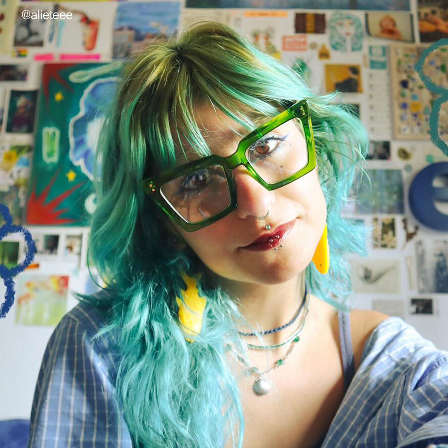 Eduardo - Square Green Eyeglasses