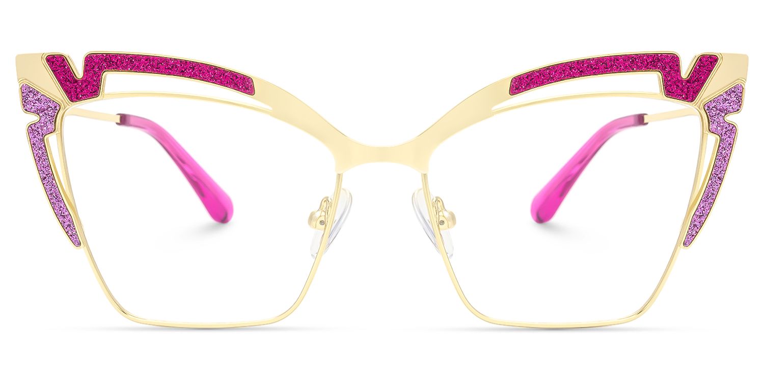 Haizlee - Cat Eye Pink Eyeglasses | Vooglam Angle View