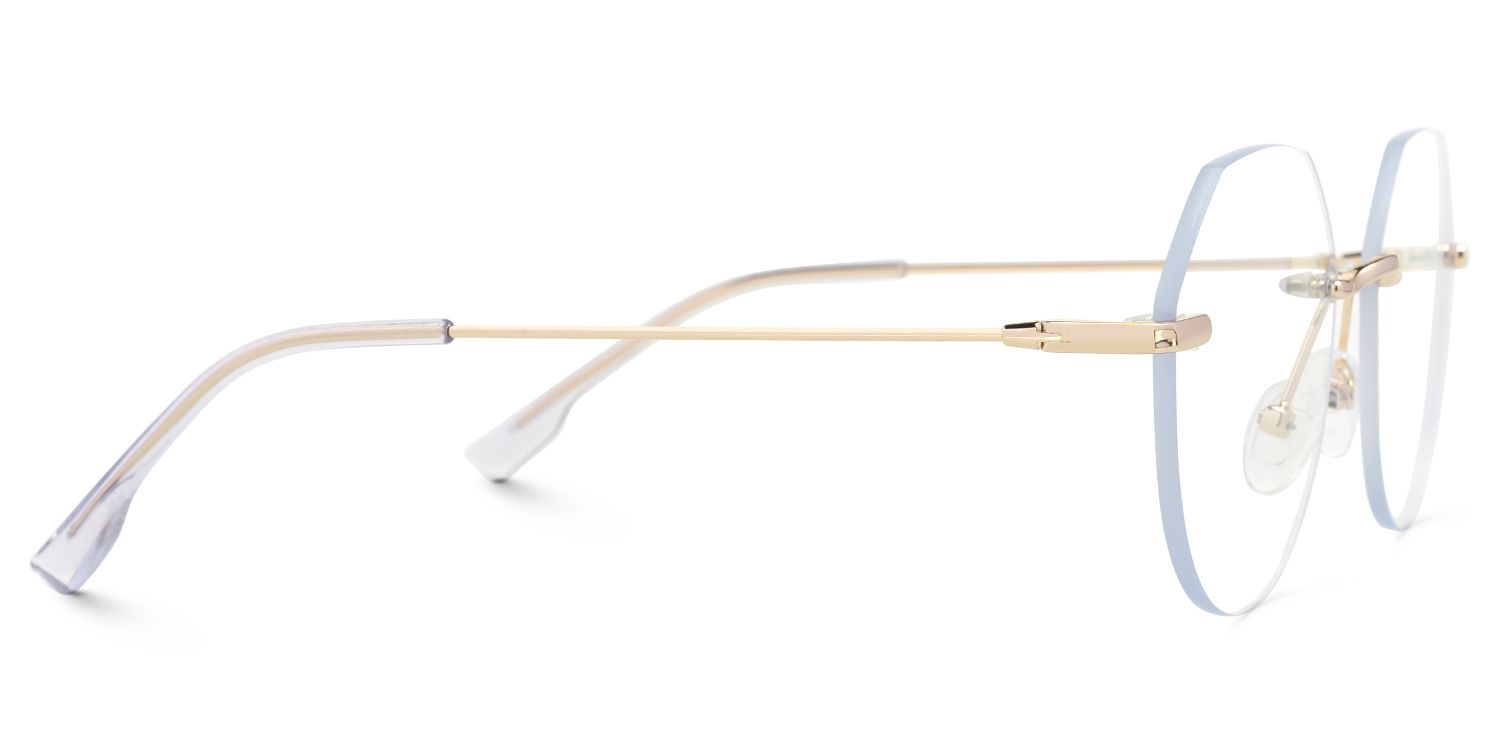 Emlyn - Geometric Gold Eyeglasses | Vooglam 4
